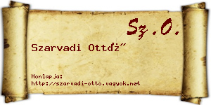 Szarvadi Ottó névjegykártya
